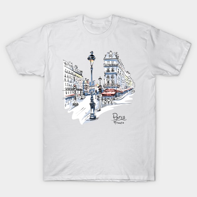 Cozy Paris Street France T-Shirt by naeshaassociates@gmail.com